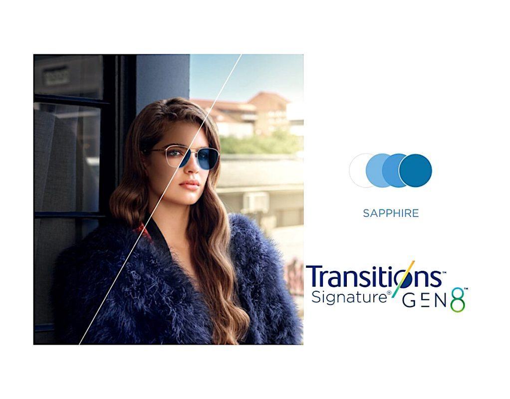 Tròng Kính Essilor Crizal Transitions Signature Gen8 Sapphire