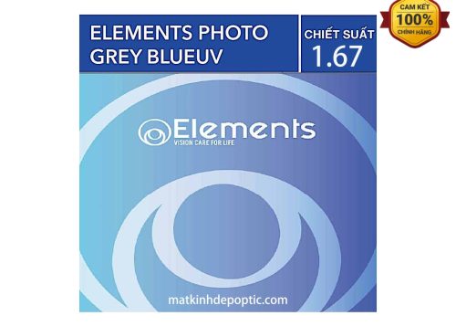 Tròng Kính Elements Blue UV Cut Photo Grey