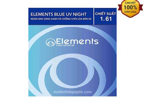 Tròng Kính Elements Blue UV Cut Night AR 1.61 SHMC