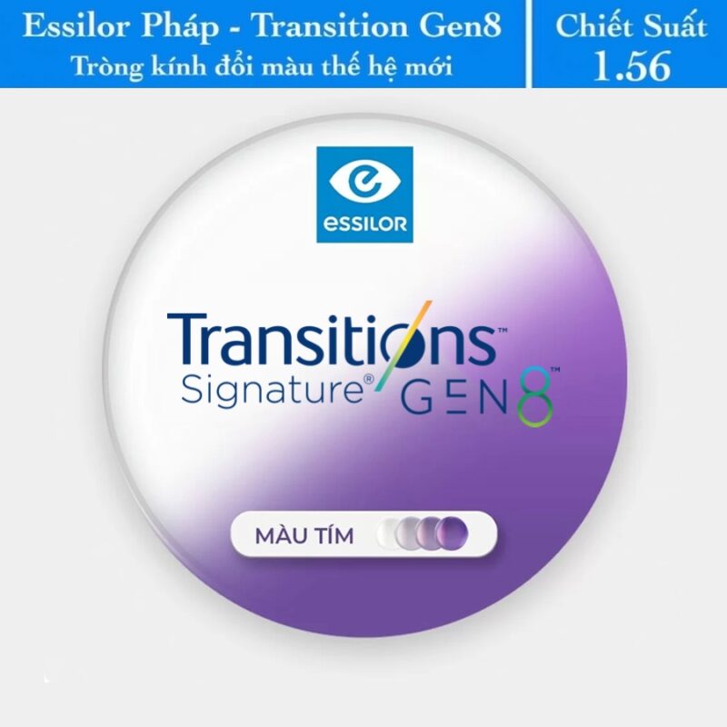 Tròng Kính Đổi Màu Essilor Transitions Signature Gen8 Màu Tím