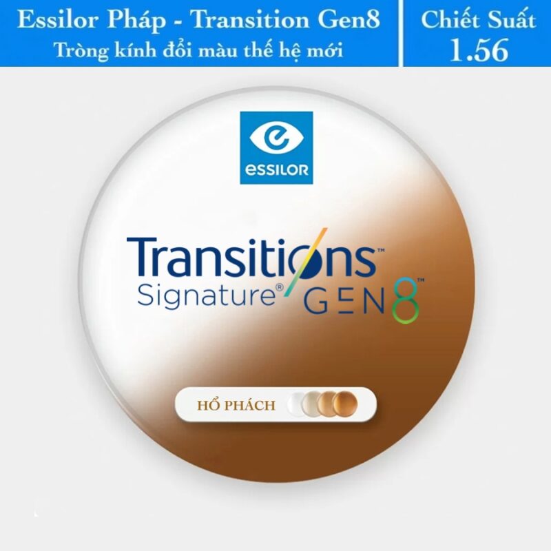 Tròng Kính Đổi Màu Essilor Transitions Signature Gen8 Hổ Phách