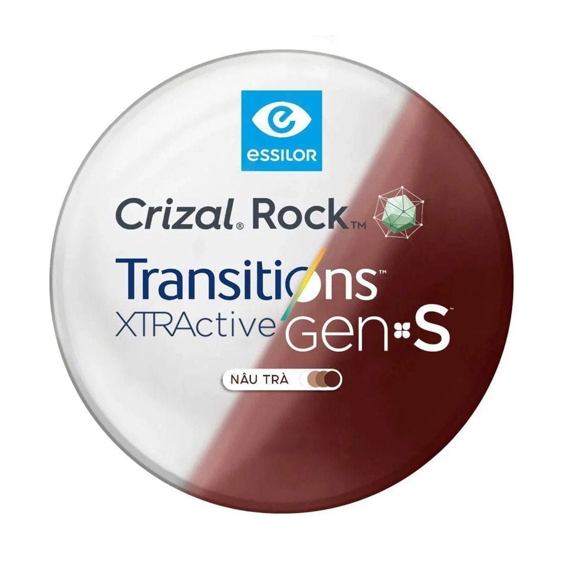 Tròng Kính Đổi Màu Nâu Trà Essilor Transitions Xtractive Gen S- Crizal Rock Trong Kinh Doi Mau Nau Tra Essilor Transitions Xtractive Gen S Crizal Rock