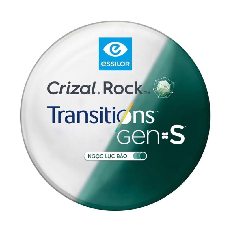 Tròng Kính Đổi Màu Ngọc Lục Bảo Essilor Transitions Gen S- Crizal Rock