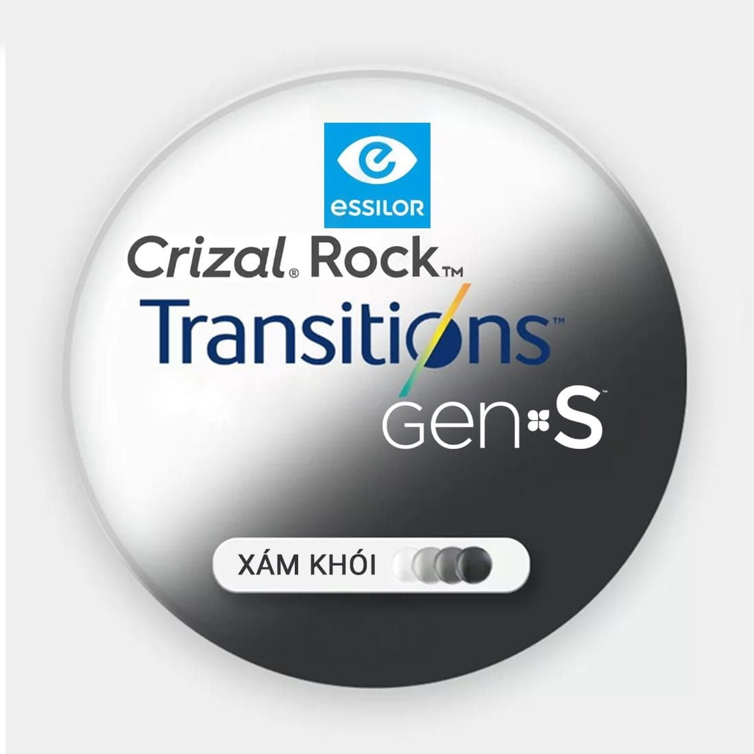 Tròng Kính Đổi Màu Xám Khói Essilor Transitions Gen S- Crizal Rock Trong Kinh Doi Mau Xam Khoi Essilor Transitions Gen S Crizal Rock