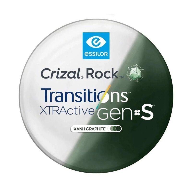 Tròng Kính Đổi Màu Xanh Graphite Essilor Transitions Xtractive Gen S- Crizal Rock