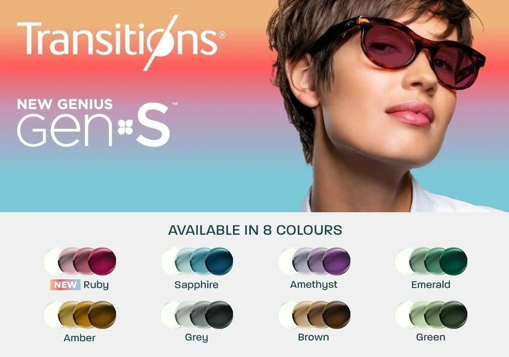 Tròng Kính Đổi Màu Ruby Essilor Transitions Gen S- Crizal Rock 2 tròng kính đổi màu Essilor với công nghệ Transitions Gen S và lớp phủ Crizal Sapphire HR