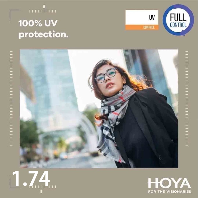 Tròng Kính Chống Ánh Sáng Xanh Hoya Nulux Full Control 1.74