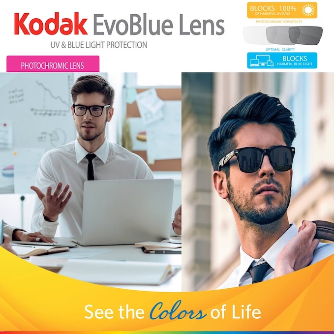 Tròng Kính Kodak FSV 1.60 Asph EvoBlue Gray Clean&CleAR