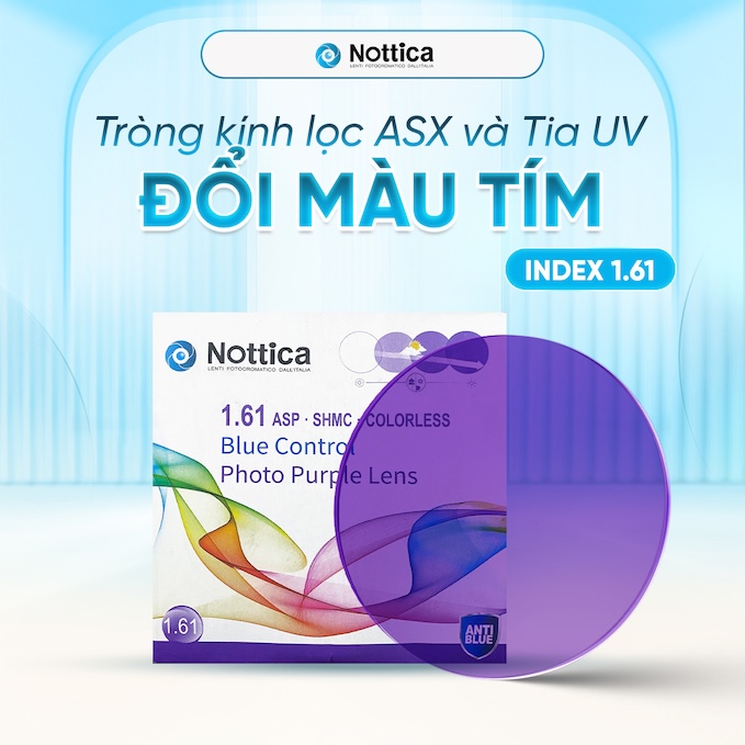 Tròng Kính Nottica N5 Jelly Series 1.61 ASP Đổi Màu Tím – Chống Ánh Sáng Xanh