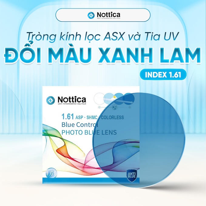 Tròng Kính Nottica N5 Jelly Series 1.61 ASP Đổi Màu Xanh Lam – Chống Ánh Sáng Xanh