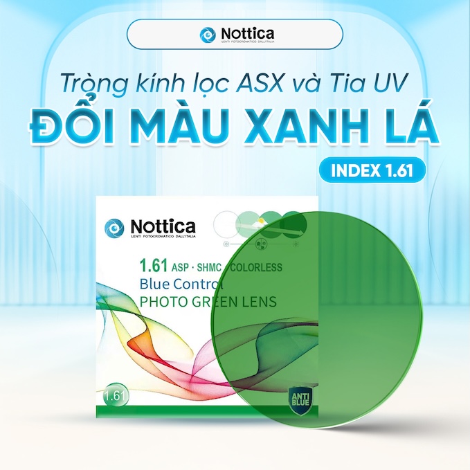 Tròng Kính Nottica N5 Jelly Series 1.61 ASP Đổi Màu Xanh Lá – Chống Ánh Sáng Xanh