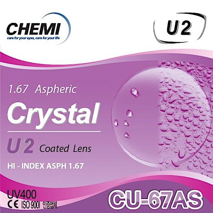 Tròng kính Chemi U2 Crystal Coated 1.67 UV400